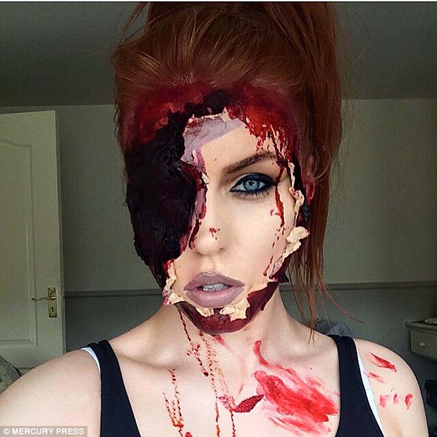 Artistja e grimit transformon fytyrën në pamje të frikshme foto 7