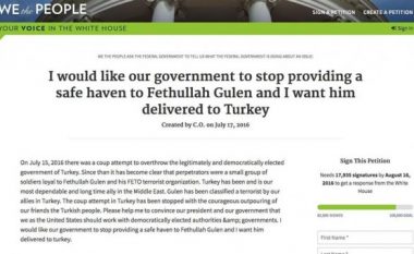 78 mijë nënshkrime në SHBA, në peticionin për ekstradimin e Gülenit