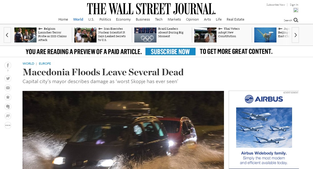 The Wall Street Journal vërshimet