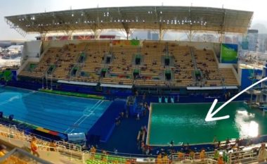 Zbulohet arsyeja pse uji në pishinën Olimpike u bë i gjelbër (Foto/Video)