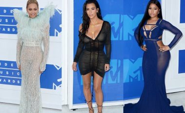 Beteja e të pasmëve! Beyonce, Kim Kardashian dhe Nicki Minaj befasojnë gjatë tapetit të kuq në MTV 2016 (Foto)