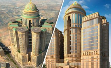10,000 dhoma, 70 restorante dhe katër “pista” helikopteri: Në Mekë po ndërtohet hoteli më i madh në botë (Foto/Video)