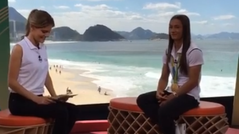 Majlinda e emocionuar përgjigjet në intervistën për kanalin zyrtar të ‘Rio 2016’