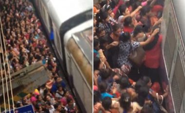 Shikojeni çfarë ndodh në një stacion treni në Indi (Video)