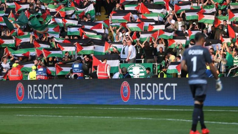 Celtic luan me skuadrën nga Izraeli, tifozët mbushin stadiumin me flamuj të Palestinës (Foto/Video)