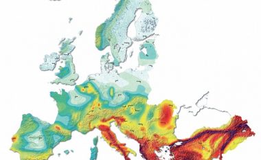 Harta e rrezikut sizmik, për 50 vitet e ardhshme në Evropë: Ballkani, zonë e tërmeteve shkatërruese (Foto)