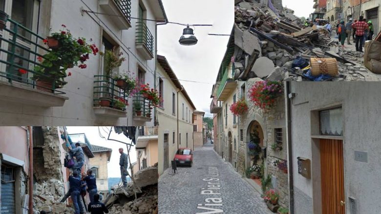 Pamje të qytetit italian “që nuk është më”, para dhe pas tërmetit (Foto)