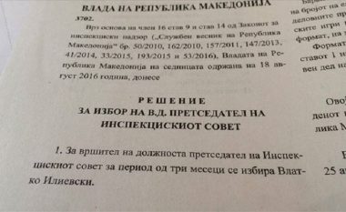 Burri i Jankullovskës është emëruar ushtrues detyre si kryetar në Këshillin për inspektim