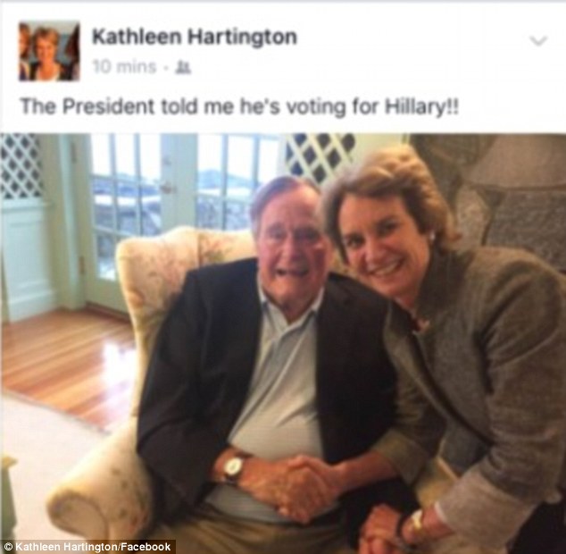 Ish presidenti George H W Bush do te votoje per Hillary Klinton foto 2