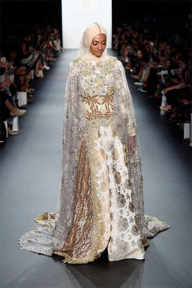 NEW YORK, NY - SEPTEMBER 12: A model walks the runway at the Anniesa Hasibuan during New York Fashion Week: The Shows at The Dock, Skylight at Moynihan Station on September 12, 2016 in New York City. (Photo by Frazer Harrison/Getty Images for New York Fashion Week: The Shows)