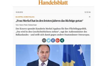 Hoxhaj, për Handesblatt: Pa Gjermaninë dhe Merkelin, Kosova s’do të arrinte këtu ku është sot
