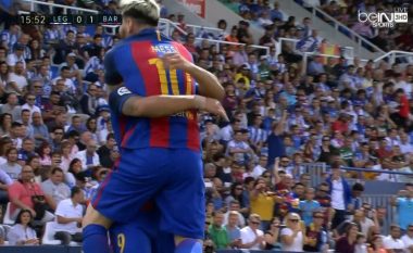 Messi i kthen ‘borxhin’ Suarezit, çfarë asistimi (Video)