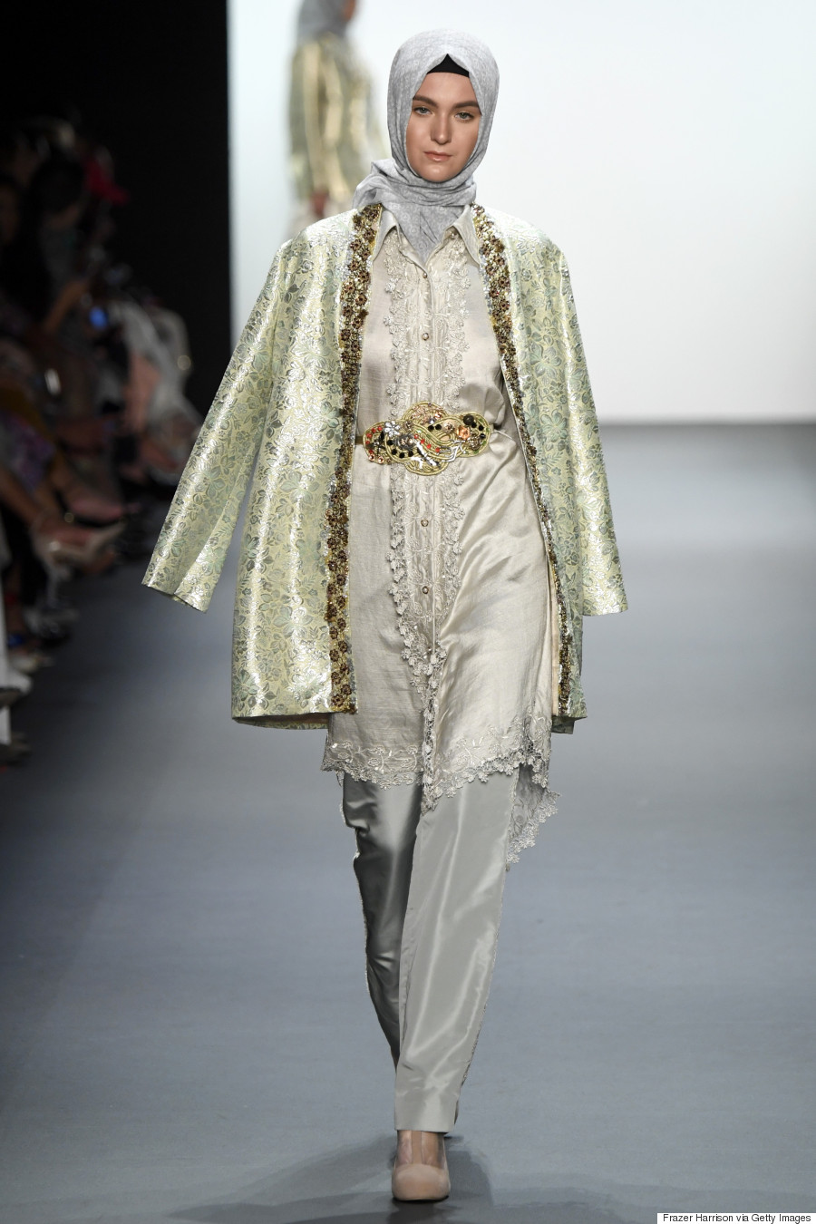 NEW YORK, NY - SEPTEMBER 12: A model walks the runway at the Anniesa Hasibuan during New York Fashion Week: The Shows at The Dock, Skylight at Moynihan Station on September 12, 2016 in New York City. (Photo by Frazer Harrison/Getty Images for New York Fashion Week: The Shows)