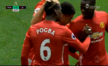 Pogba shënon golin e parë, United 4-0 ndaj Leicesterit në pjesën e parë (Video)