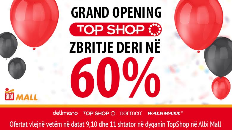 Top Shop me dyqan të ri në Albi Mall, ofron zbritje deri në 60%