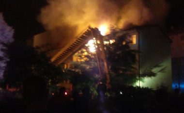 Zjarr i madh në një ndërtesë banimi në Nish (Video)