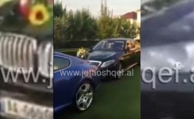 Dasmë madhështore në Shkodër, 17 vetura super-luksoze për të marrë nusen (VIDEO)