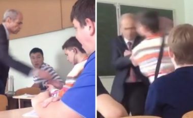Rrahje e tmerrshme në orë të mësimit: Arsimtari ia heq nxënësit dëgjueset nga veshi, ai e sulmon brutalisht (Video, +18)