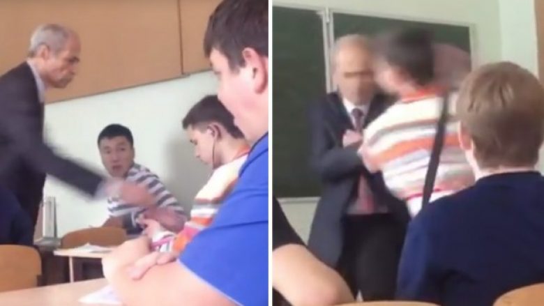 Rrahje e tmerrshme në orë të mësimit: Arsimtari ia heq nxënësit dëgjueset nga veshi, ai e sulmon brutalisht (Video, +18)