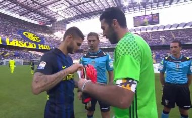 Teksa tifozët e Interit shpalosin banderola fyese për kapitenin e tyre, kjo është ajo që tifozët e Juves bënë për Buffonin ndaj Udineses (Foto)