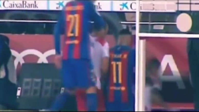 Neymar tradhtohet nga nervat, shtyn lojtarin kundërshtar teksa ecte në shkallë dhe fillojnë kacafytjen (Video)