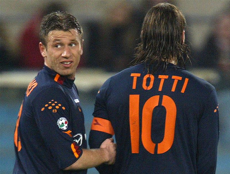 Cassano dhe Totti në kohën kur luani për Romën.