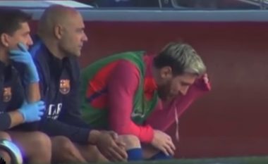 Messi kthehet nga lëndimi, por i ndodh diçka e çuditshme në bankë (Video)