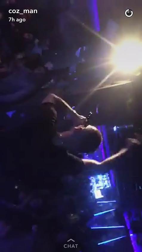 "Midis Tirone", Cozman mbush profecinë e projektit të ri të Noizyt, duke performuar pak kohë pas konfliktit të tyre. Foto: Snapchat