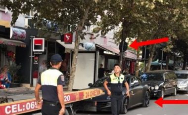 Një Ferrari që po “terrorizon” Tiranën dhe po i “tremben” edhe policët (Foto)