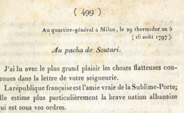Napoleon Bonaparti, letër Ibrahim Pashë Bushatit: Shqiptarët, një komb trim!