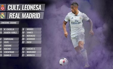 Futbollistët që luajnë në takimin Leonesa-Real