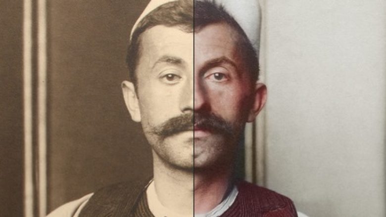 Buzzfeed retushoi në ngjyra imazhin e vitit 1910: Veshja e veçantë e emigrantit shqiptar në New York (Foto)
