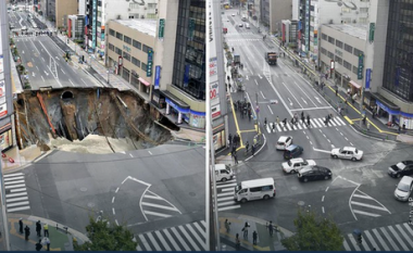 Gropa gjigante që u hap në Japoni dhe u riparua brenda jave, sërish është zhytur (Foto/Video)