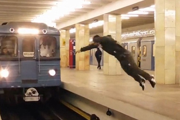 Moscow subway death stunt