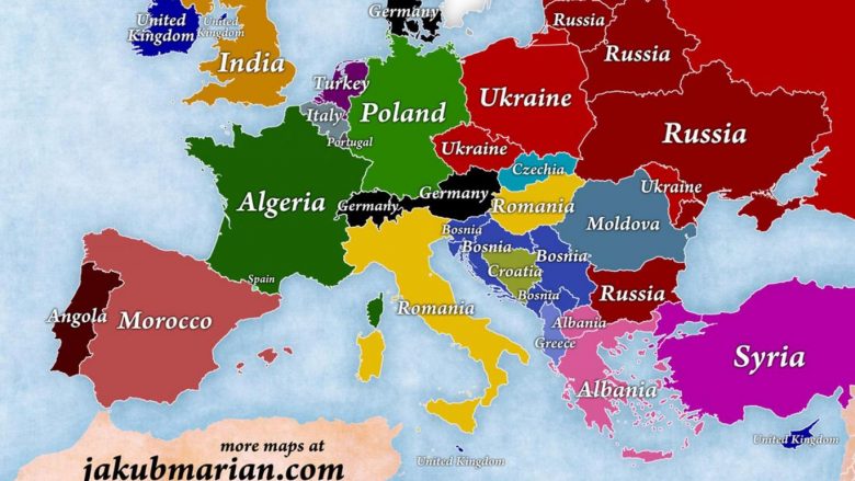 Ka diçka që nuk shkon për Shqipërinë në këtë hartë (Foto)