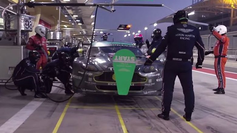 Aston Martin me ‘sfidën manekin’ gjatë procesit të përgatitjes për garë (Video)