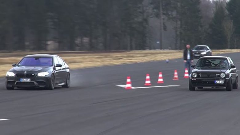 BMW M5 e fiton garën e shpejtësisë me katër supervetura (Video)