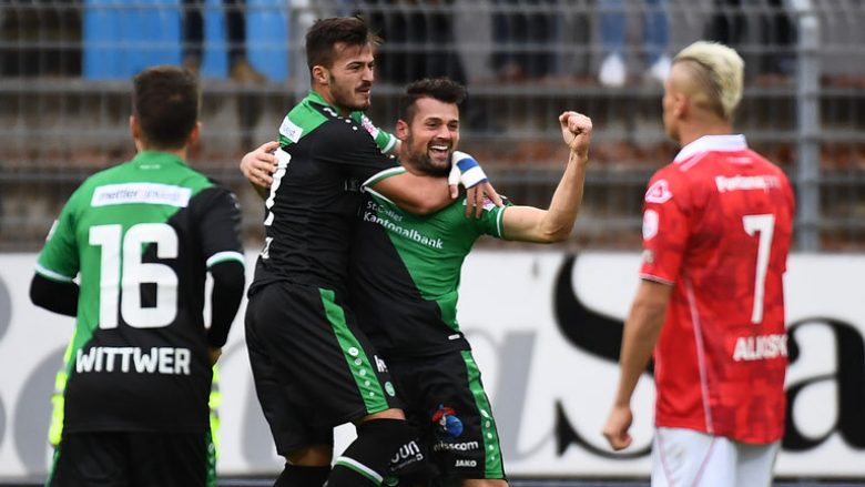 Dy gola nga futbollistët shqiptarë në fitoren e St Gallenit (Video)