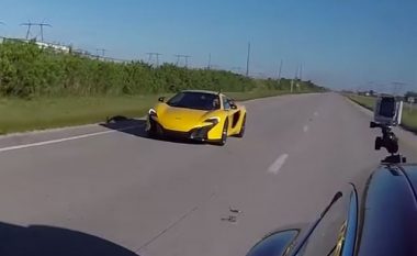 McLaren Spyder në garë shpejtësie me Tesla Model S (Video)