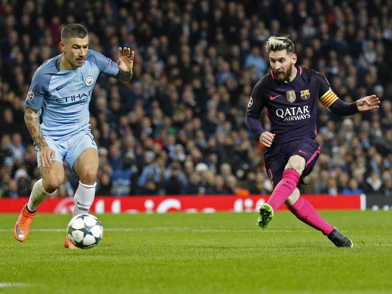 Messi duke shënuar gol në kuadër të Ligës së Kampionëve ndaj Manchester Cityt