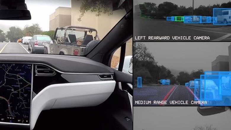 Përmes syrit të autopilotit të makinës Tesla (Video)