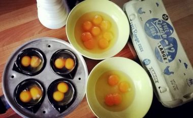 Theu dhjetë vezë dhe të gjitha dolën të jenë me nga dy të verdhë (Foto)