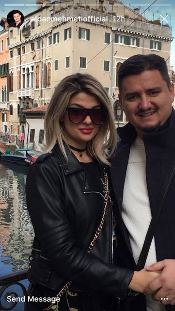 Alban Mehmeti dhe Fjolla në Venecia. Foto nga: Instagram Story