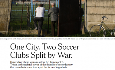 “New York Times” për Mitrovicën: Një qytet dhe dy ekipe të ndara nga lufta
