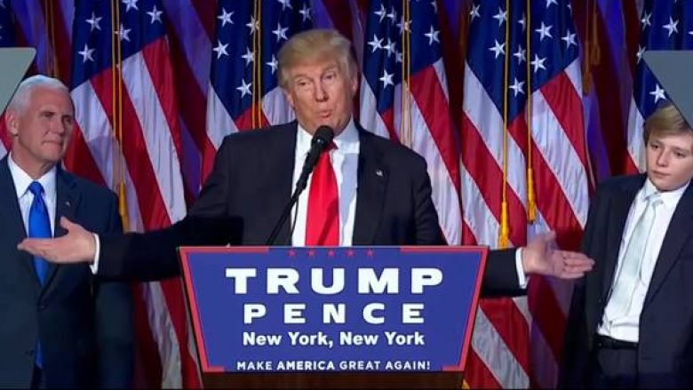 Trump mban fjalimin e fitores, por shihni si vuante djali i tij (Video)
