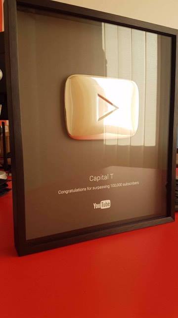 Mirënjohje e certifikuar nga kanali "YouTube" për reperin Capital T.