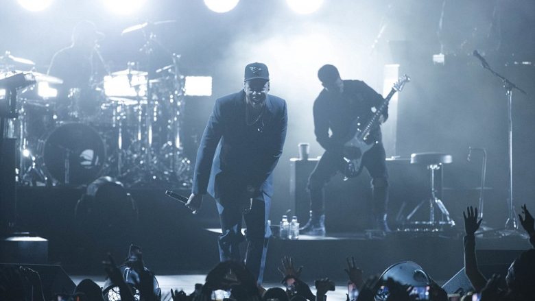“Ohio jemi pranë historisë”, tha Jay Z pas performancës. “Jam këtu sepse respekti vlen. Respekti vlen për mua”. Foto: Reuters