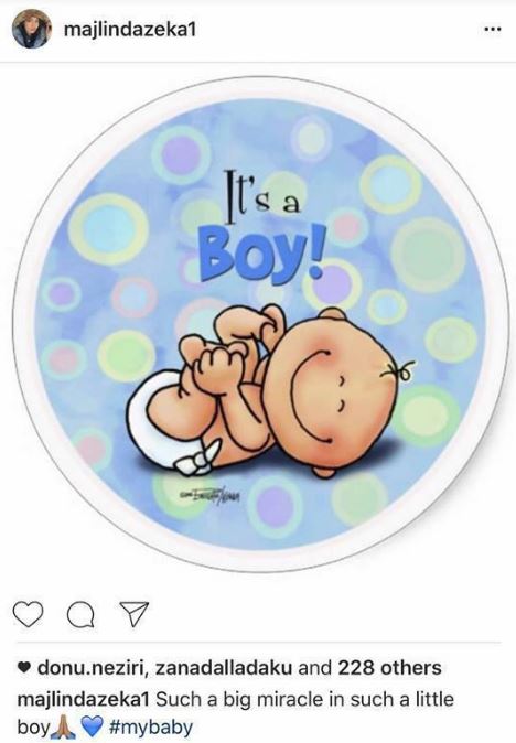 Majlinda Zeka zbulon gjininë e foshnjes, ajo pret të lind djalë. Foto nga Instagram.