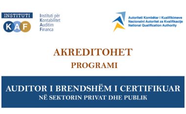 Certifikimi i auditorëve të brendshëm në sektorin privat dhe publik tani edhe në Kosovë