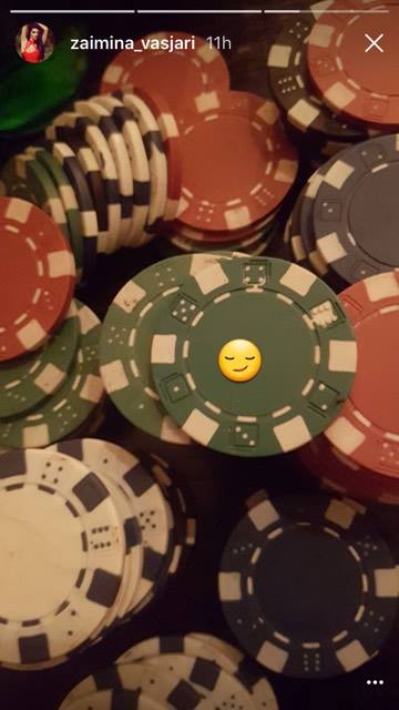 Zaimina Vasjari, e dashuruar pas pokerit. Foto nga Instagram Story.